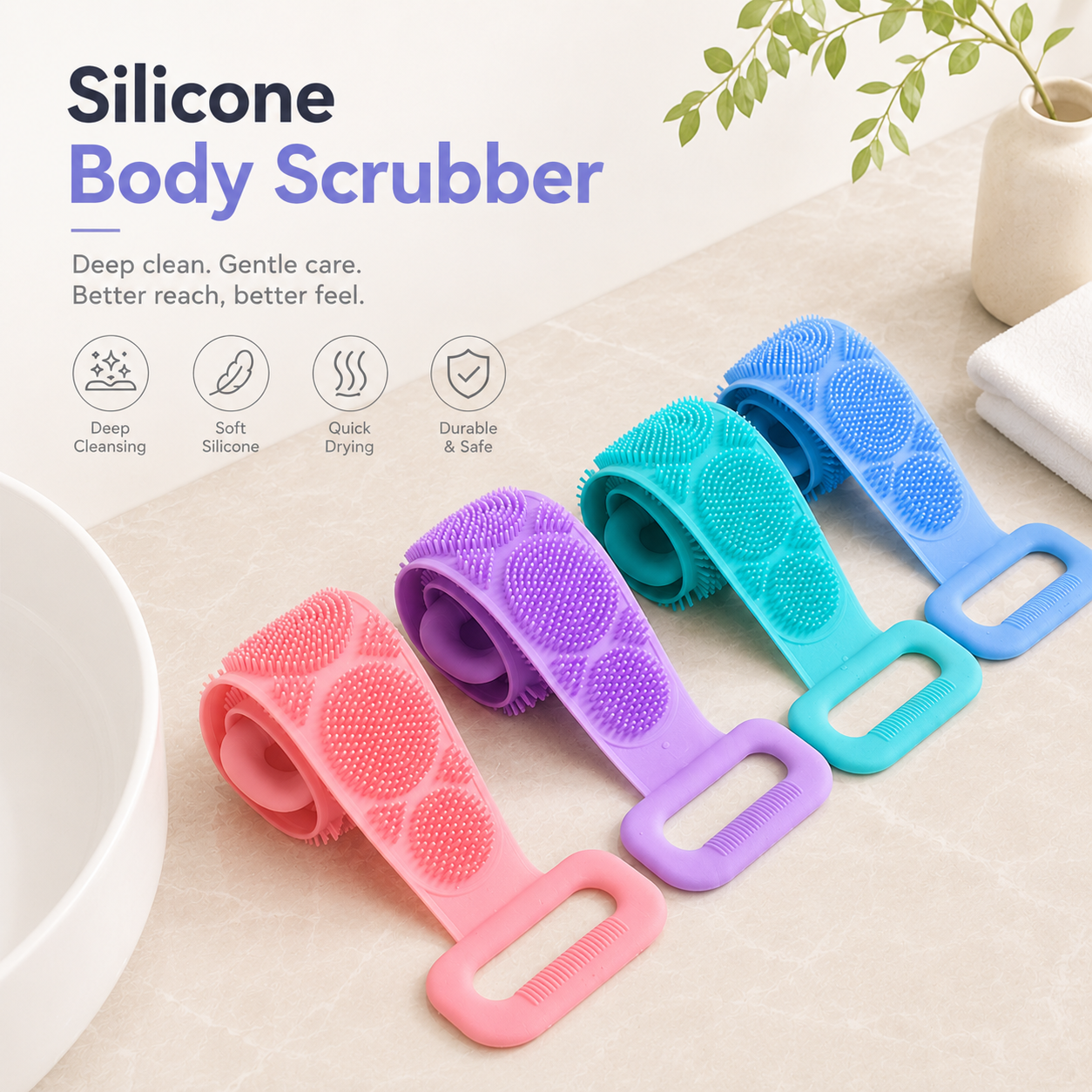 ScrubEase™ Silicone Body Scrubber (Buy 2 Get 1 FREE)