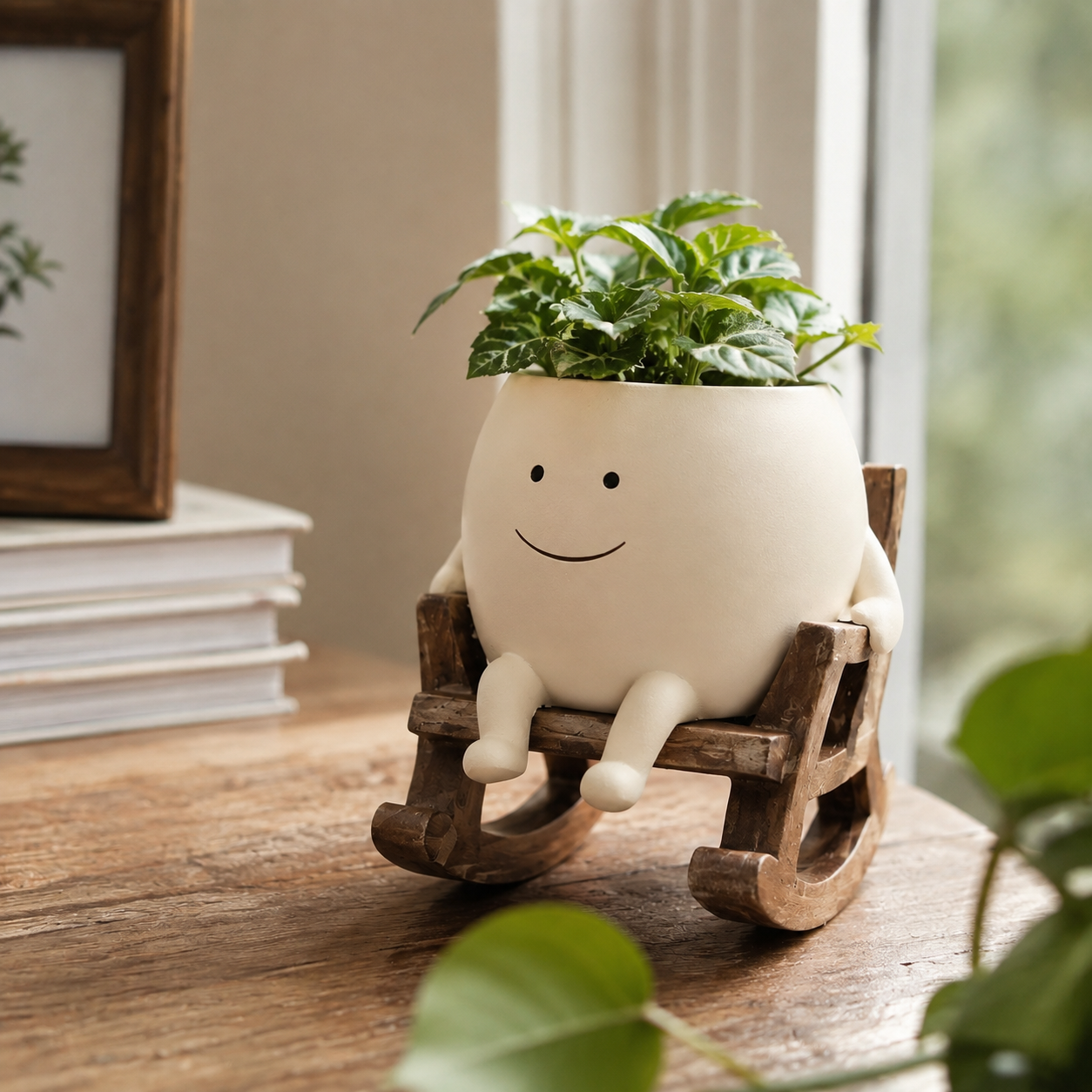Smiley Rocking Chair Planter