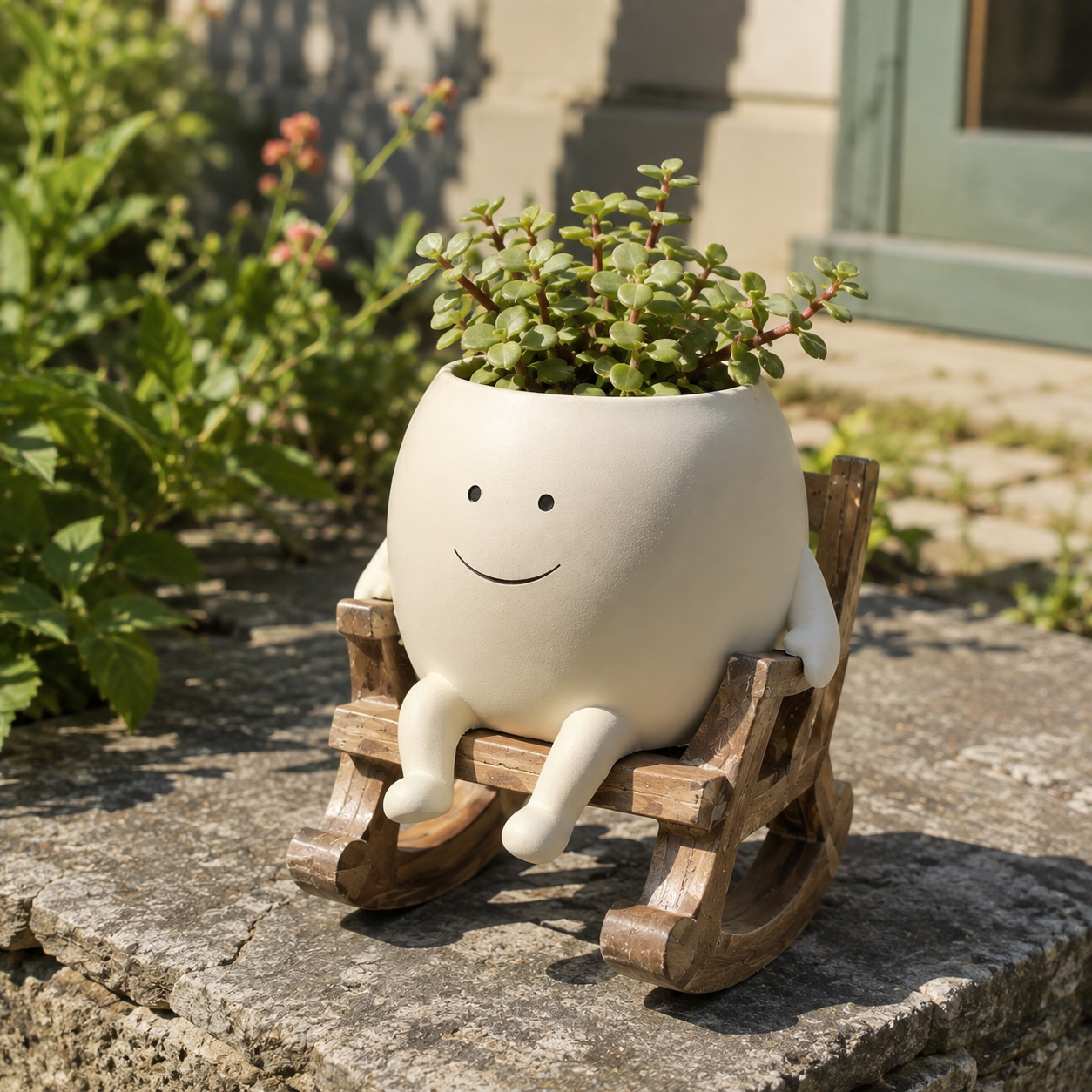 Smiley Rocking Chair Planter