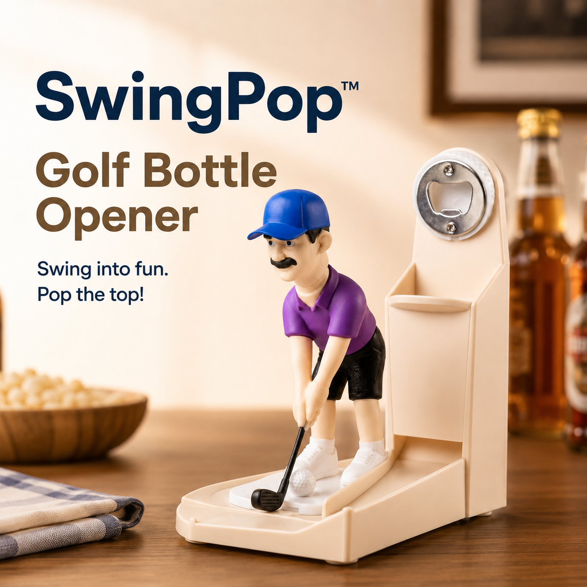 SwingPop™ Golf Bottle Opener