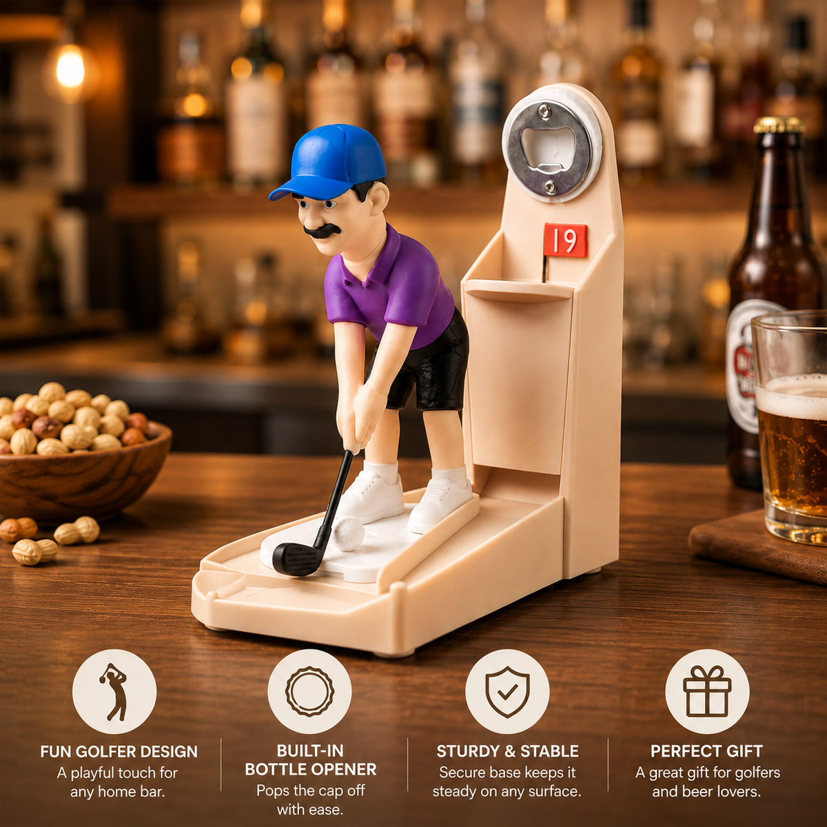 SwingPop™ Golf Bottle Opener